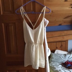 Cream strappy tank top